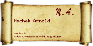 Machek Arnold névjegykártya