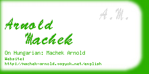 arnold machek business card